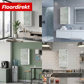 Armoire à pharmacie | Allen | Armoire à médicaments verrouillable en acier inoxydable ou thermolaqué blanc | Avec porte en verre