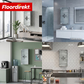 Armoire à pharmacie | Allen | Armoire à médicaments verrouillable en acier inoxydable ou thermolaqué blanc | Avec porte en verre