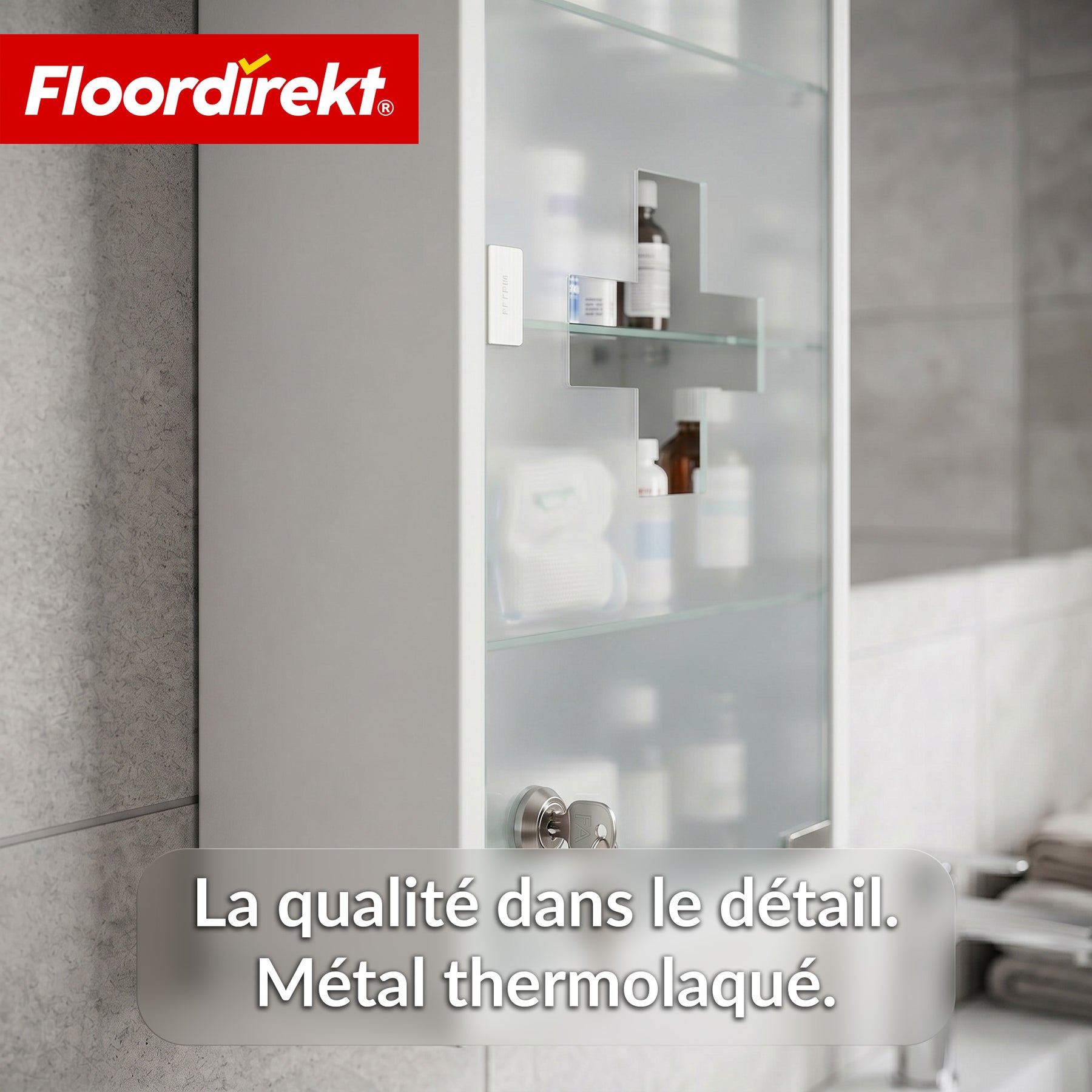 Armoire à pharmacie | Allen | Armoire à médicaments verrouillable en acier inoxydable ou thermolaqué blanc | Avec porte en verre