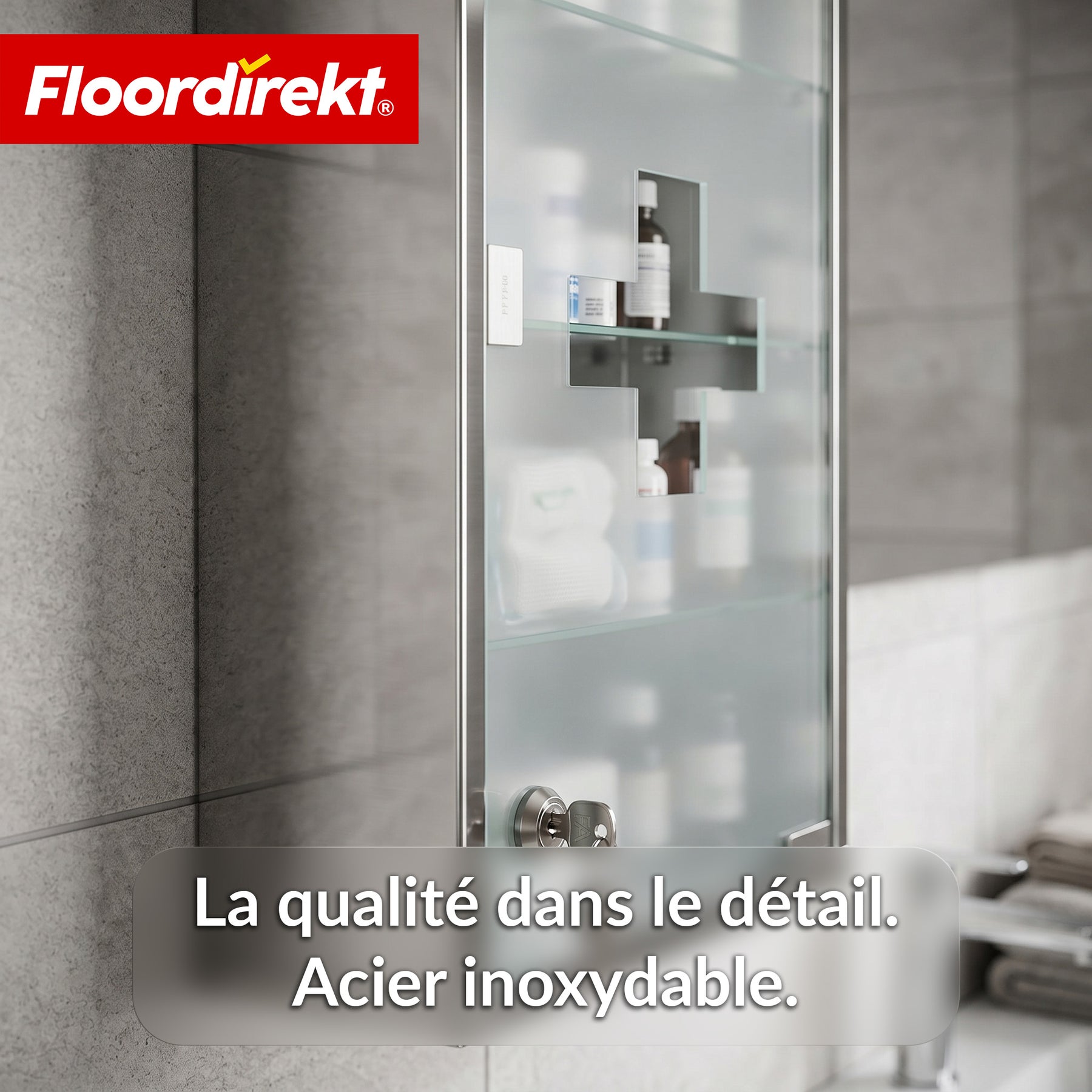 Armoire à pharmacie | Allen | Armoire à médicaments verrouillable en acier inoxydable ou thermolaqué blanc | Avec porte en verre