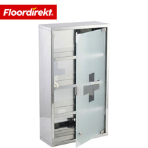 Armoire à pharmacie | Allen | Armoire à médicaments verrouillable en acier inoxydable ou thermolaqué blanc | Avec porte en verre