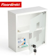 Armoire à pharmacie | Allen | Armoire à médicaments verrouillable en acier inoxydable ou thermolaqué blanc | Avec porte en verre