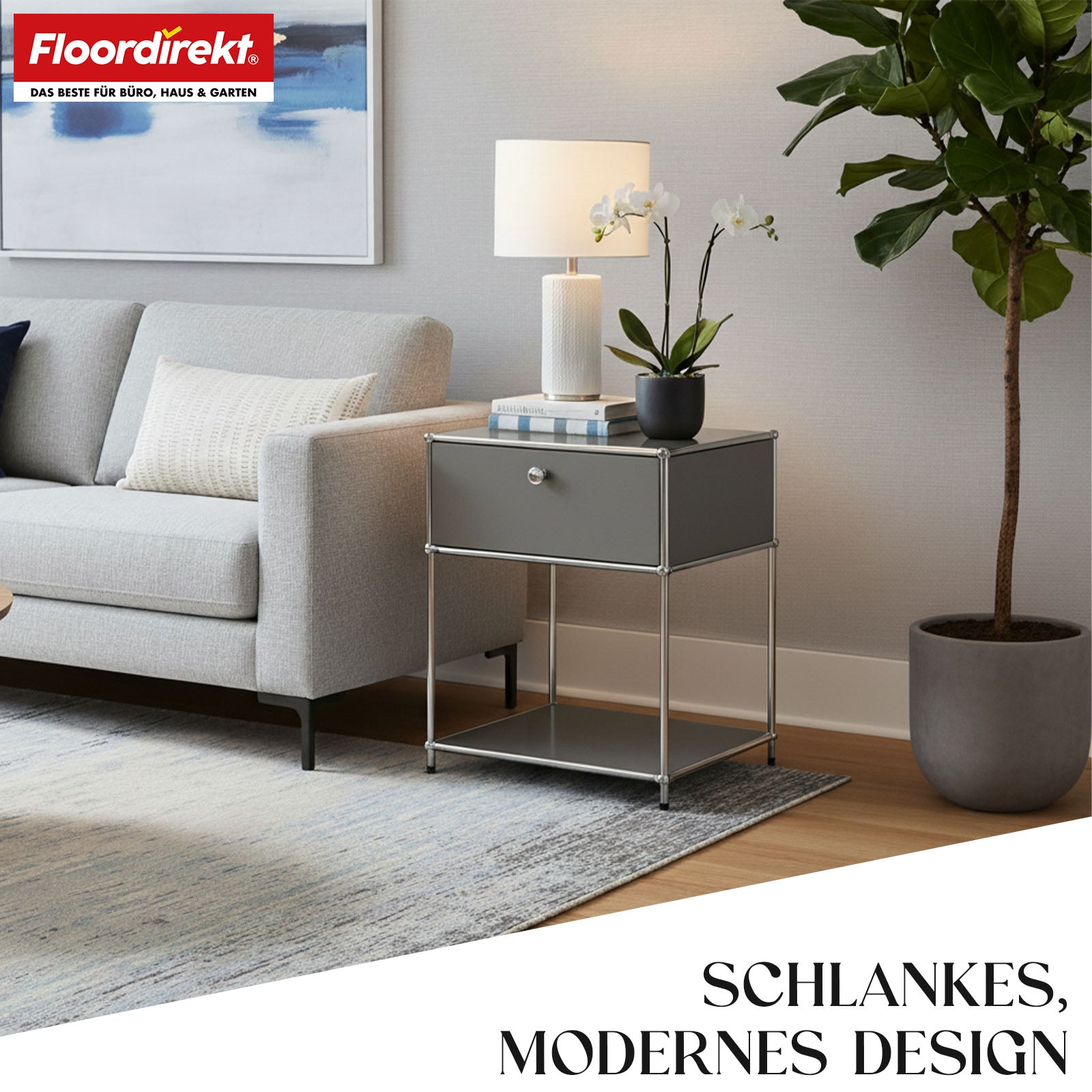 Étagère métallique | Concept Epure MK-139 | Étagère d'appoint et de rangement avec tiroir et tablettes | Disponible en plusieurs couleurs