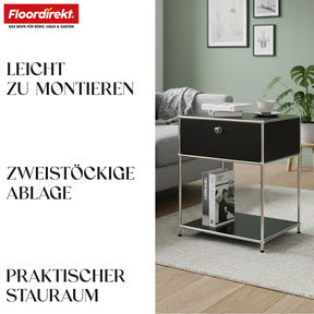 Étagère métallique | Concept Epure MK-139 | Étagère d'appoint et de rangement avec tiroir et tablettes | Disponible en plusieurs couleurs