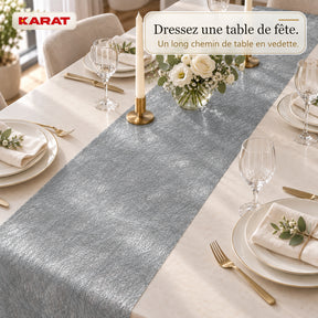 Chemin de table | Monarch | Voile décoratif à reflets métallisés | Rouleau 30 cm x 25 m | 13 coloris