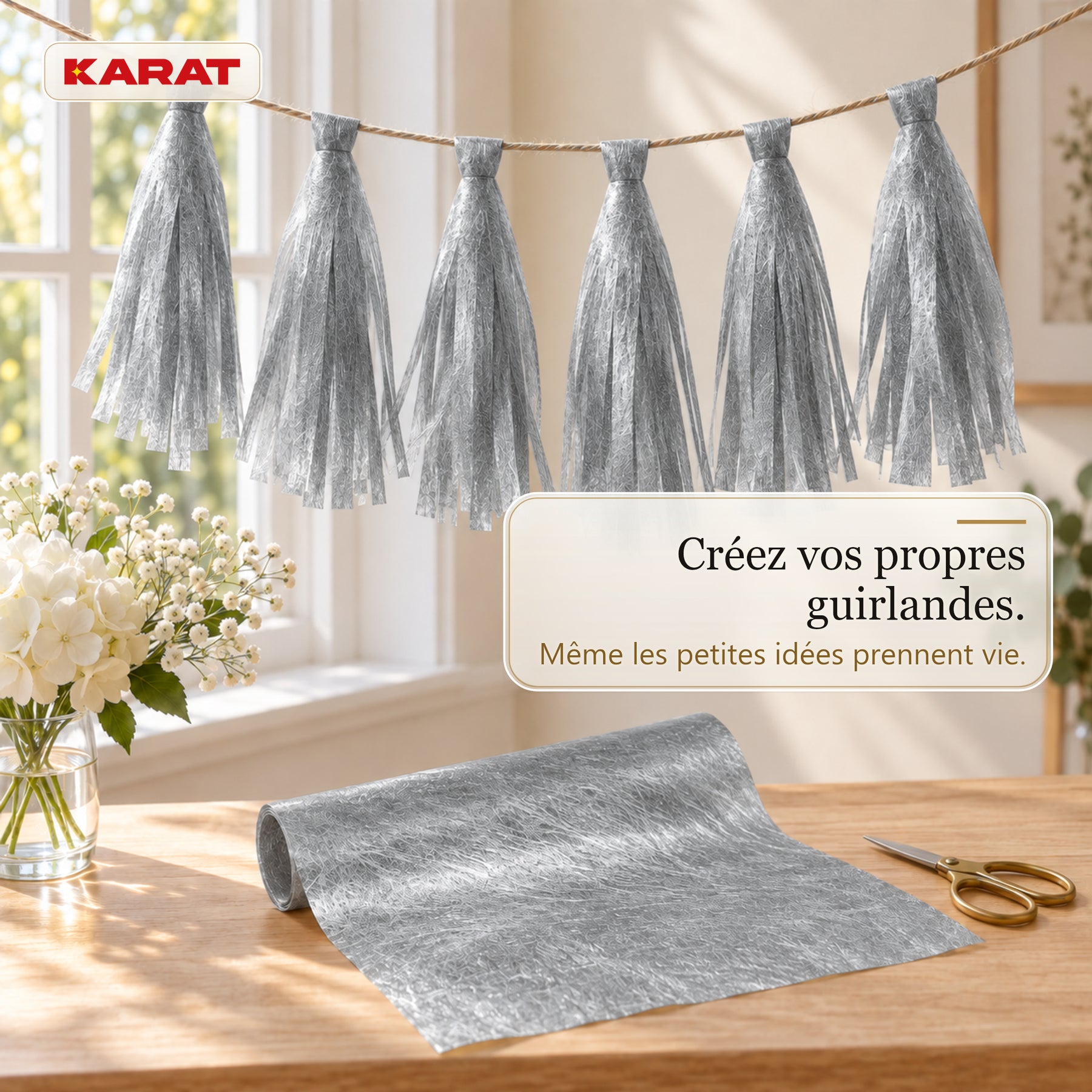 Chemin de table | Monarch | Voile décoratif à reflets métallisés | Rouleau 30 cm x 25 m | 13 coloris