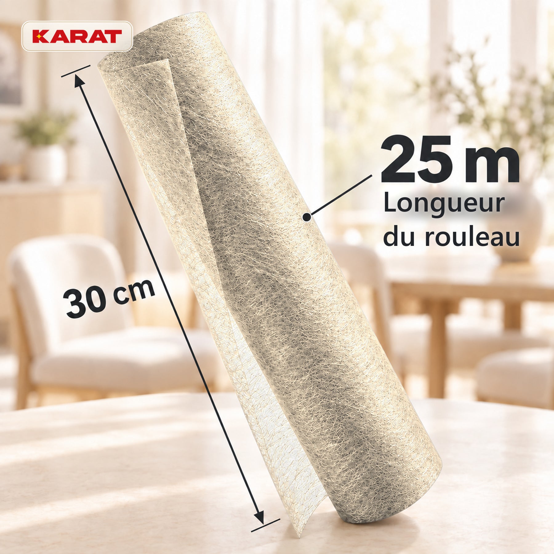 Chemin de table | Monarch | Voile décoratif à reflets métallisés | Rouleau 30 cm x 25 m | 13 coloris