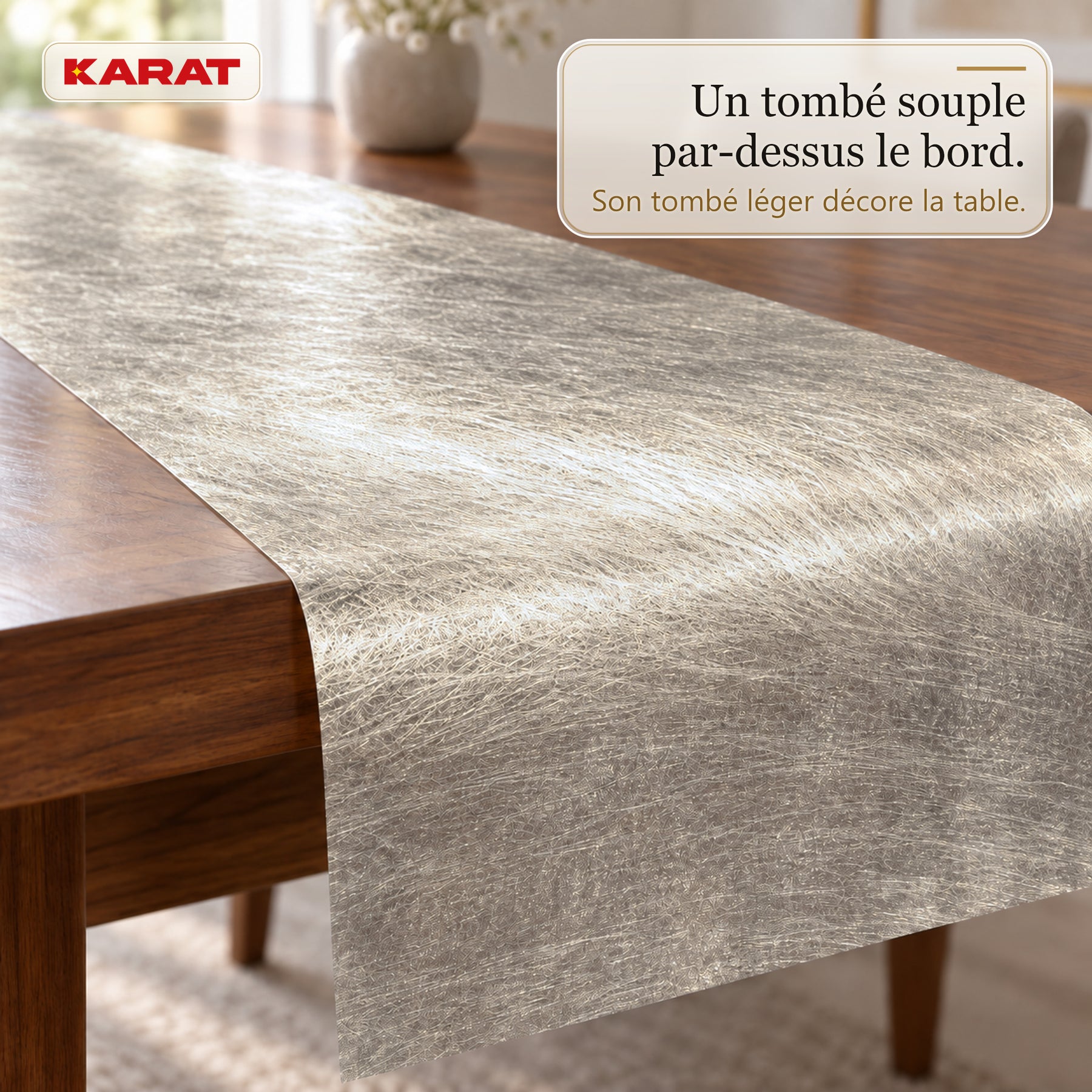 Chemin de table | Monarch | Voile décoratif à reflets métallisés | Rouleau 30 cm x 25 m | 13 coloris
