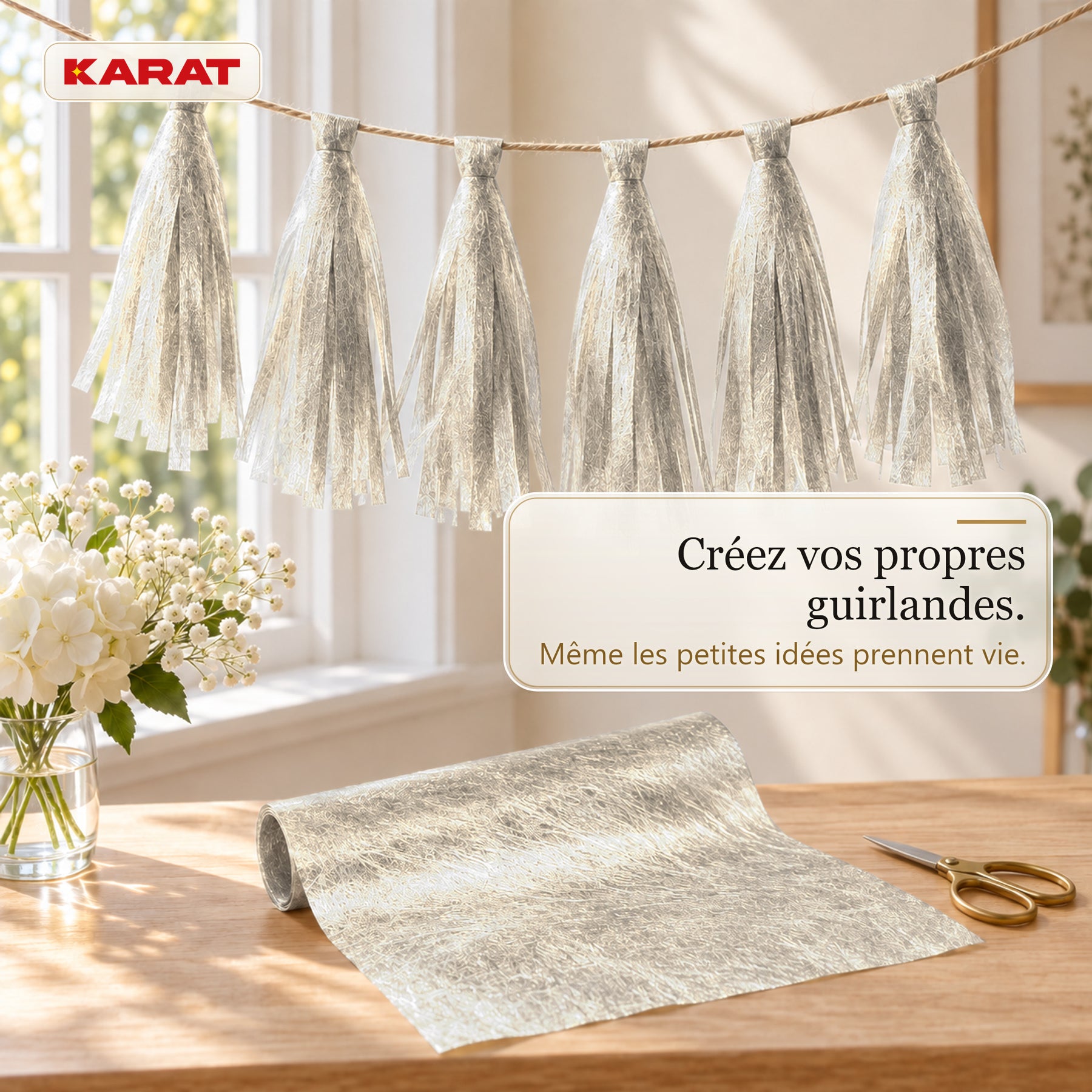 Chemin de table | Monarch | Voile décoratif à reflets métallisés | Rouleau 30 cm x 25 m | 13 coloris