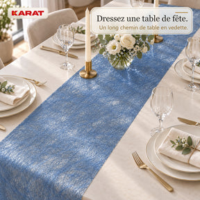 Chemin de table | Monarch | Voile décoratif à reflets métallisés | Rouleau 30 cm x 25 m | 13 coloris
