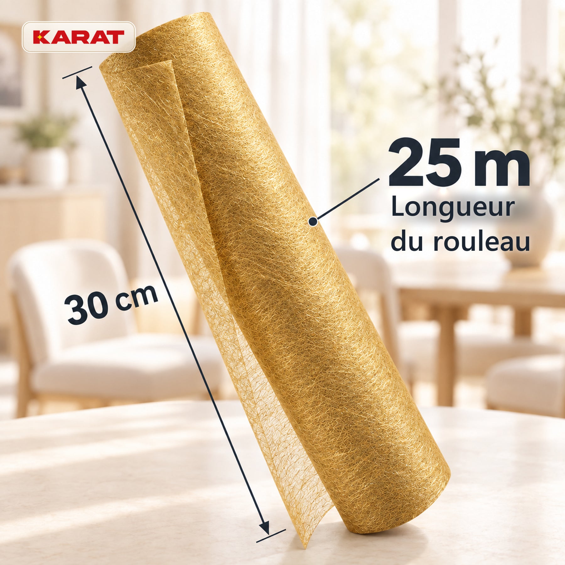 Chemin de table | Monarch | Voile décoratif à reflets métallisés | Rouleau 30 cm x 25 m | 13 coloris