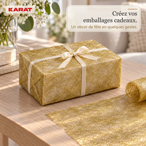 Chemin de table | Monarch | Voile décoratif à reflets métallisés | Rouleau 30 cm x 25 m | 13 coloris