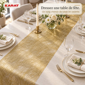 Chemin de table | Monarch | Voile décoratif à reflets métallisés | Rouleau 30 cm x 25 m | 13 coloris