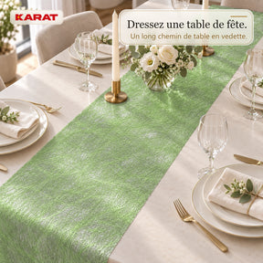 Chemin de table | Monarch | Voile décoratif à reflets métallisés | Rouleau 30 cm x 25 m | 13 coloris