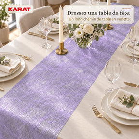 Chemin de table | Monarch | Voile décoratif à reflets métallisés | Rouleau 30 cm x 25 m | 13 coloris