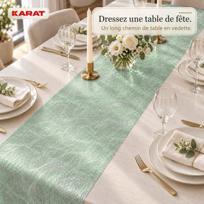 Chemin de table | Monarch | Voile décoratif à reflets métallisés | Rouleau 30 cm x 25 m | 13 coloris