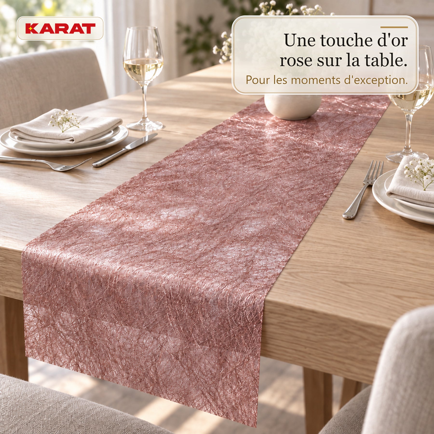 Chemin de table | Monarch | Voile décoratif à reflets métallisés | Rouleau 30 cm x 25 m | 13 coloris