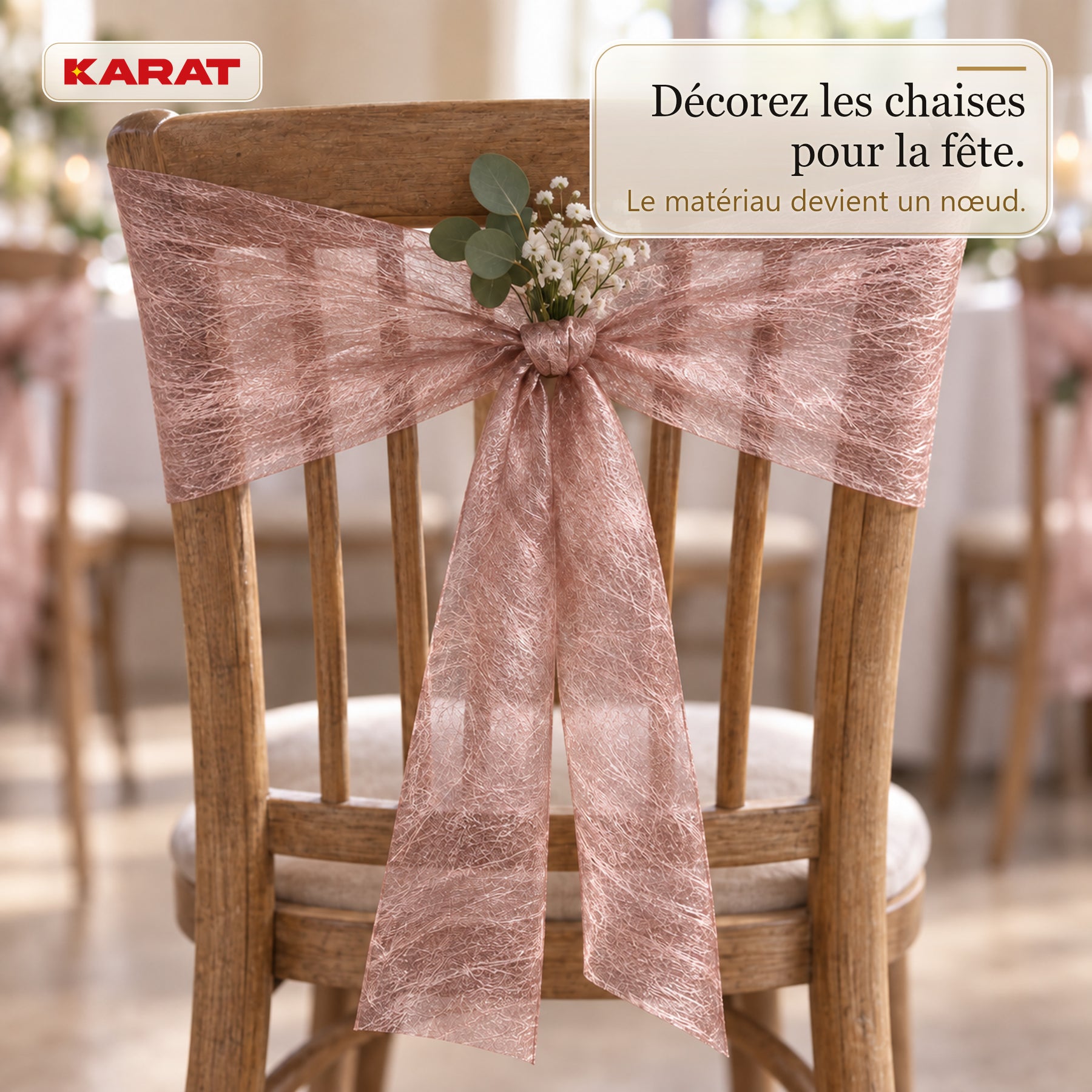 Chemin de table | Monarch | Voile décoratif à reflets métallisés | Rouleau 30 cm x 25 m | 13 coloris