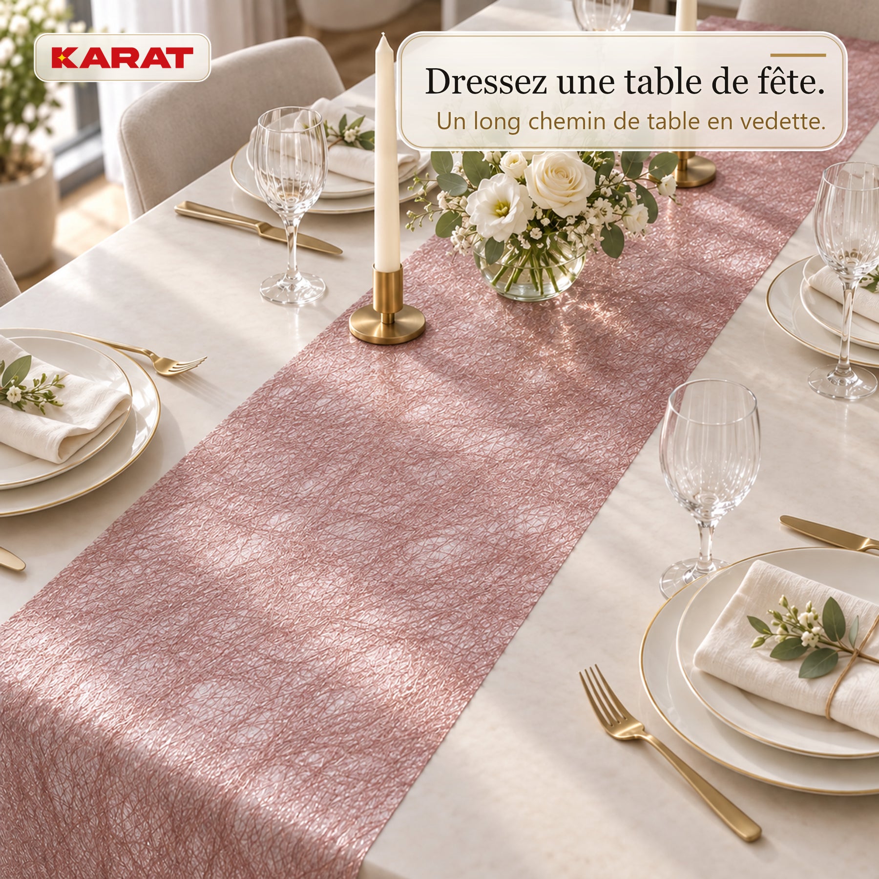 Chemin de table | Monarch | Voile décoratif à reflets métallisés | Rouleau 30 cm x 25 m | 13 coloris