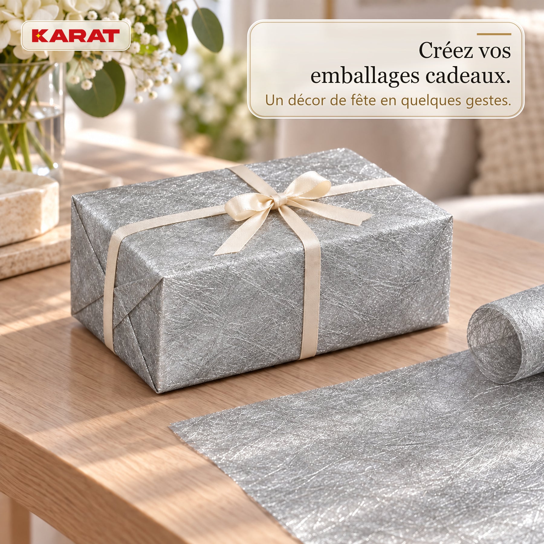 Chemin de table | Monarch | Voile décoratif à reflets métallisés | Rouleau 30 cm x 25 m | 13 coloris