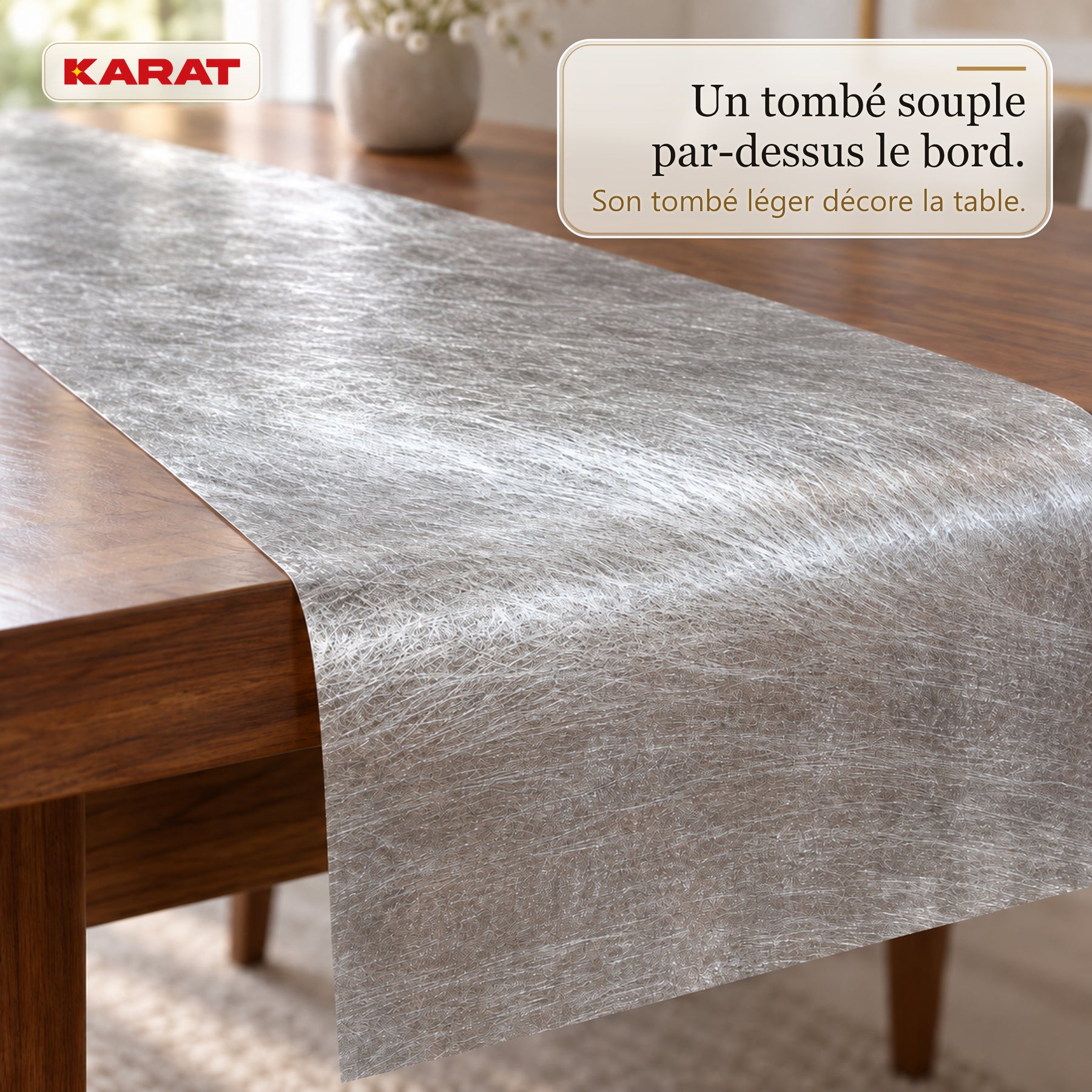 Chemin de table | Monarch | Voile décoratif à reflets métallisés | Rouleau 30 cm x 25 m | 13 coloris