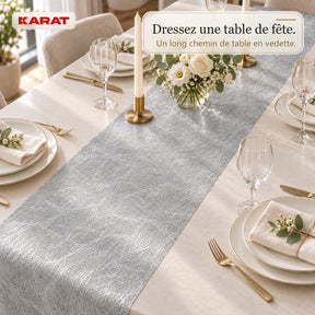 Chemin de table | Monarch | Voile décoratif à reflets métallisés | Rouleau 30 cm x 25 m | 13 coloris