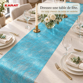 Chemin de table | Monarch | Voile décoratif à reflets métallisés | Rouleau 30 cm x 25 m | 13 coloris