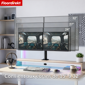 Bras de moniteur | Support d’écran réglable et flexible avec pince de bureau pour 1 ou 2 moniteurs