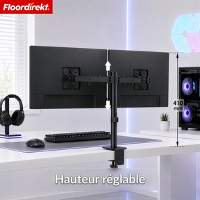 Bras de moniteur | Support d’écran réglable et flexible avec pince de bureau pour 1 ou 2 moniteurs