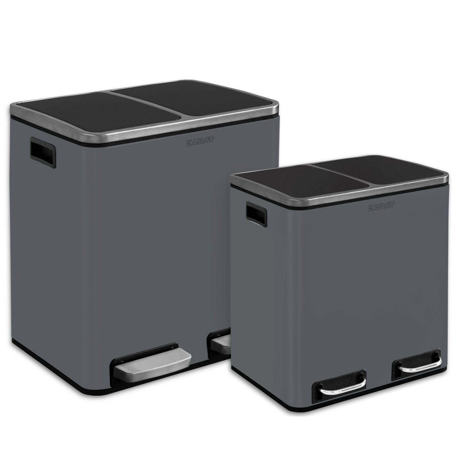 Poubelle en Métal à Pédale et Couvercle | Felix | Option de Tri | Disponible en 5 Couleurs | 30 ou 60 Litres