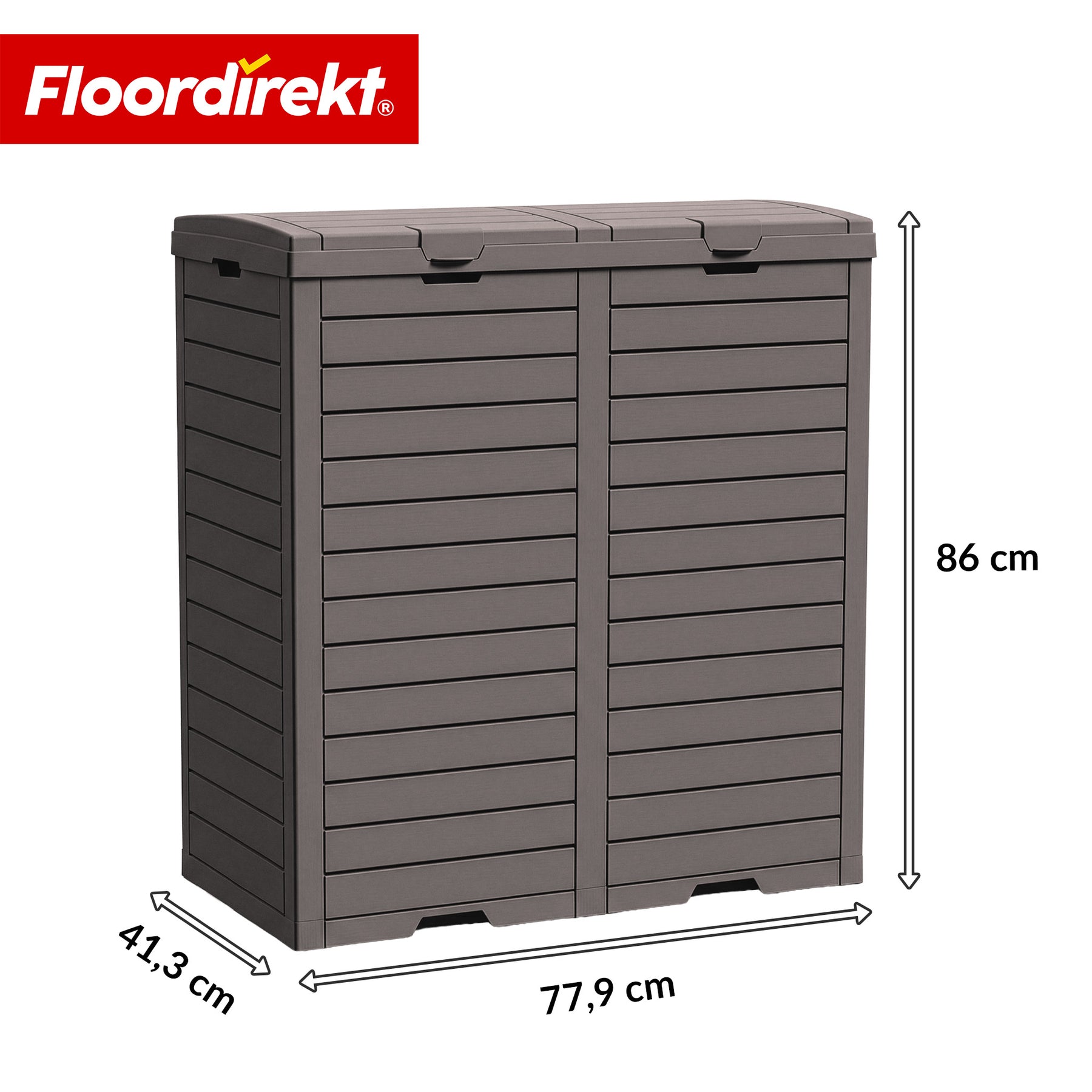 Poubelle extérieure aspect bois | Poubelle résistante aux intempéries pour jardin & terrasse | 118L / 230L
