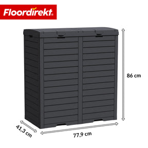 Poubelle extérieure aspect bois | Poubelle résistante aux intempéries pour jardin & terrasse | 118L / 230L