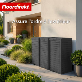 Poubelle extérieure aspect bois | Poubelle résistante aux intempéries pour jardin & terrasse | 118L / 230L