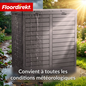 Poubelle extérieure aspect bois | Poubelle résistante aux intempéries pour jardin & terrasse | 118L / 230L