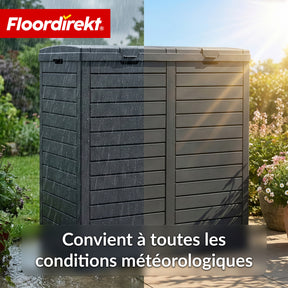 Poubelle extérieure aspect bois | Poubelle résistante aux intempéries pour jardin & terrasse | 118L / 230L