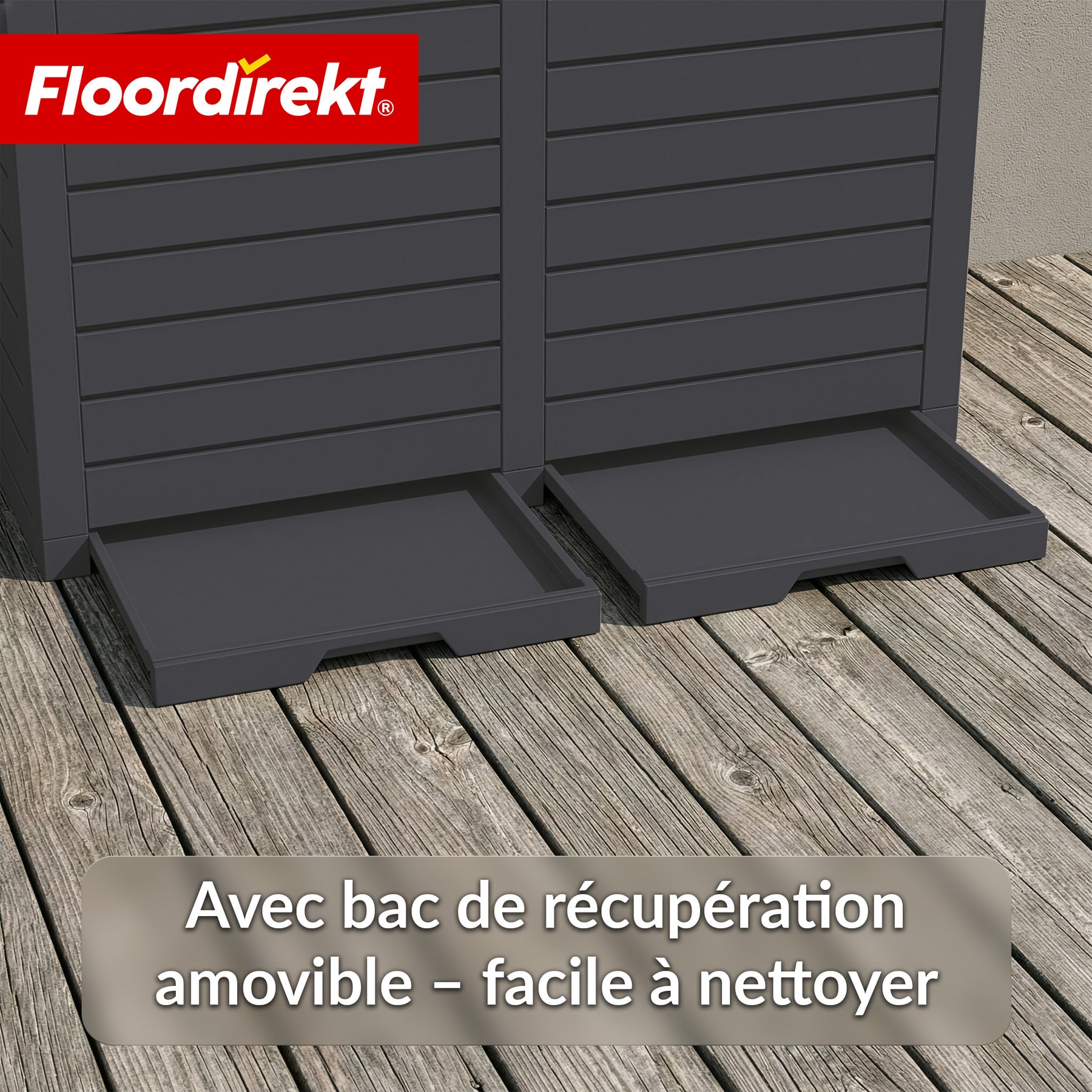 Poubelle extérieure aspect bois | Poubelle résistante aux intempéries pour jardin & terrasse | 118L / 230L