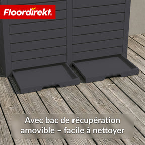 Poubelle extérieure aspect bois | Poubelle résistante aux intempéries pour jardin & terrasse | 118L / 230L