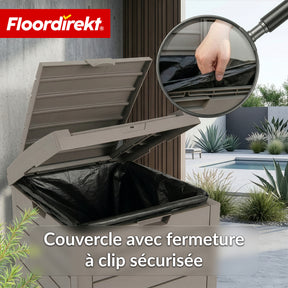 Poubelle extérieure aspect bois | Poubelle résistante aux intempéries pour jardin & terrasse | 118L / 230L