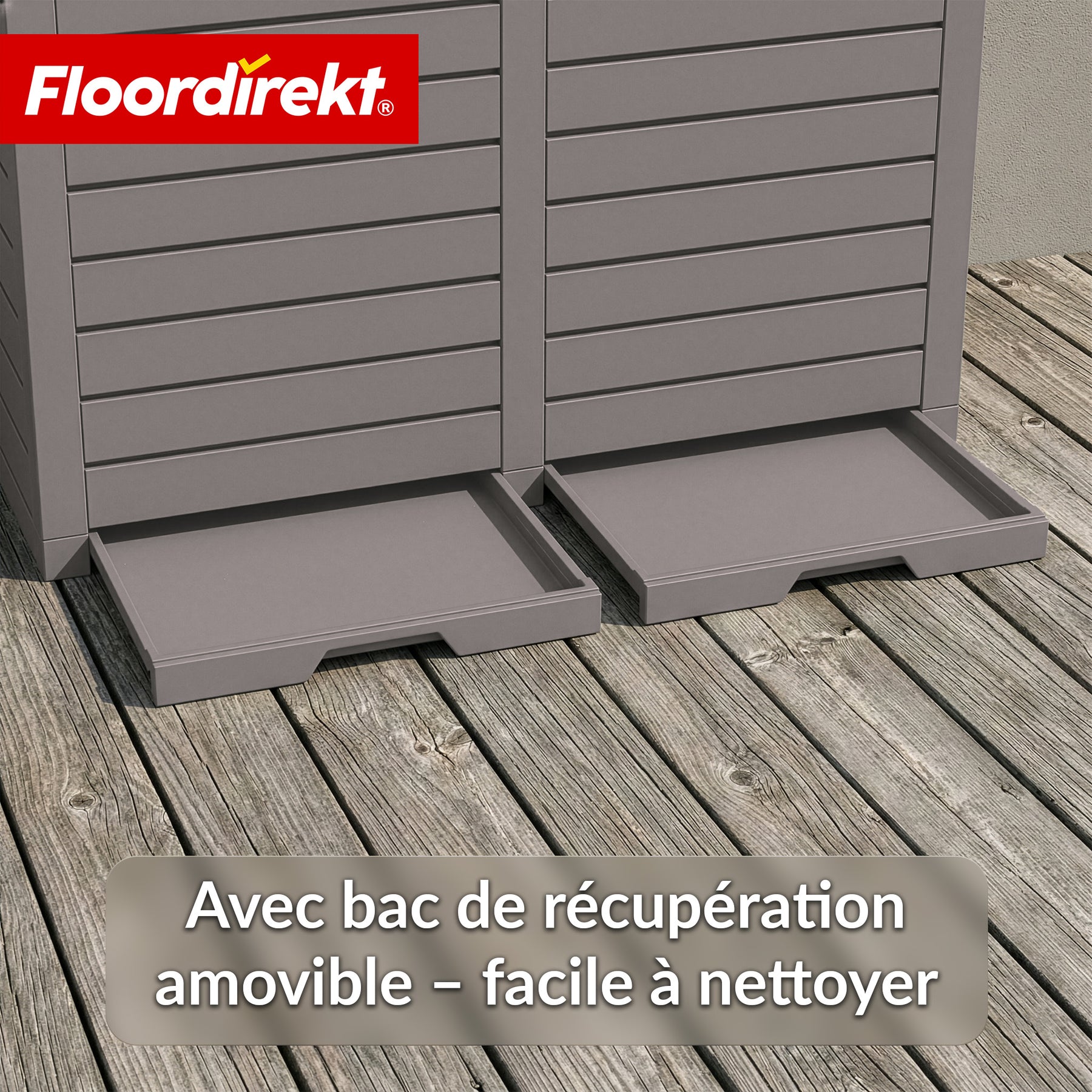 Poubelle extérieure aspect bois | Poubelle résistante aux intempéries pour jardin & terrasse | 118L / 230L