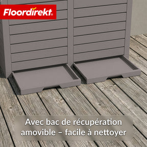 Poubelle extérieure aspect bois | Poubelle résistante aux intempéries pour jardin & terrasse | 118L / 230L