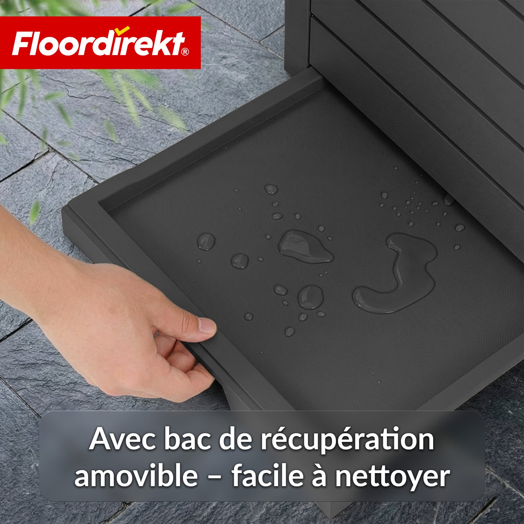 Poubelle extérieure aspect bois | Poubelle résistante aux intempéries pour jardin & terrasse | 118L / 230L