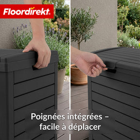 Poubelle extérieure aspect bois | Poubelle résistante aux intempéries pour jardin & terrasse | 118L / 230L