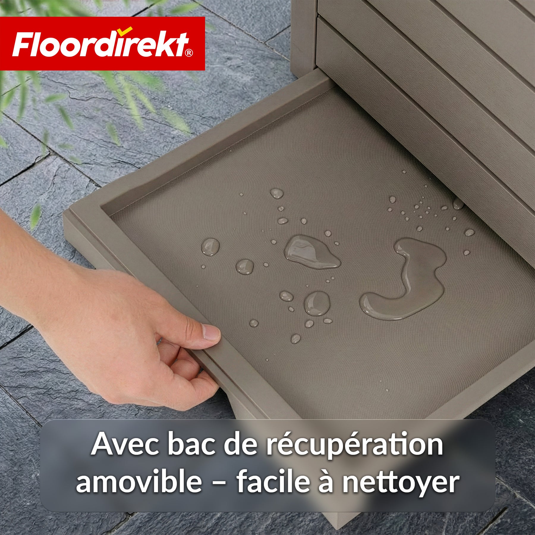 Poubelle extérieure aspect bois | Poubelle résistante aux intempéries pour jardin & terrasse | 118L / 230L