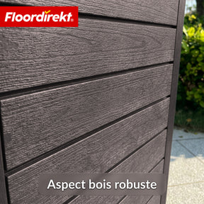 Poubelle extérieure aspect bois | Poubelle résistante aux intempéries pour jardin & terrasse | 118L / 230L