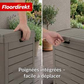 Poubelle extérieure aspect bois | Poubelle résistante aux intempéries pour jardin & terrasse | 118L / 230L
