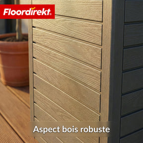 Poubelle extérieure aspect bois | Poubelle résistante aux intempéries pour jardin & terrasse | 118L / 230L