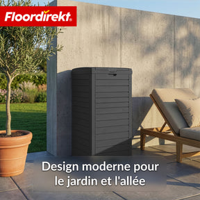 Poubelle extérieure aspect bois | Poubelle résistante aux intempéries pour jardin & terrasse | 118L / 230L