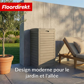 Poubelle extérieure aspect bois | Poubelle résistante aux intempéries pour jardin & terrasse | 118L / 230L