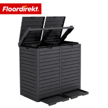Poubelle extérieure aspect bois | Poubelle résistante aux intempéries pour jardin & terrasse | 118L / 230L