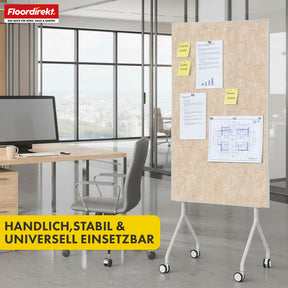 Tableau de présentation mobile | Giant | Tableau feutre double face 80 x 120 cm avec roulettes verrouillables et tablette | Disponible en plusieurs couleurs
